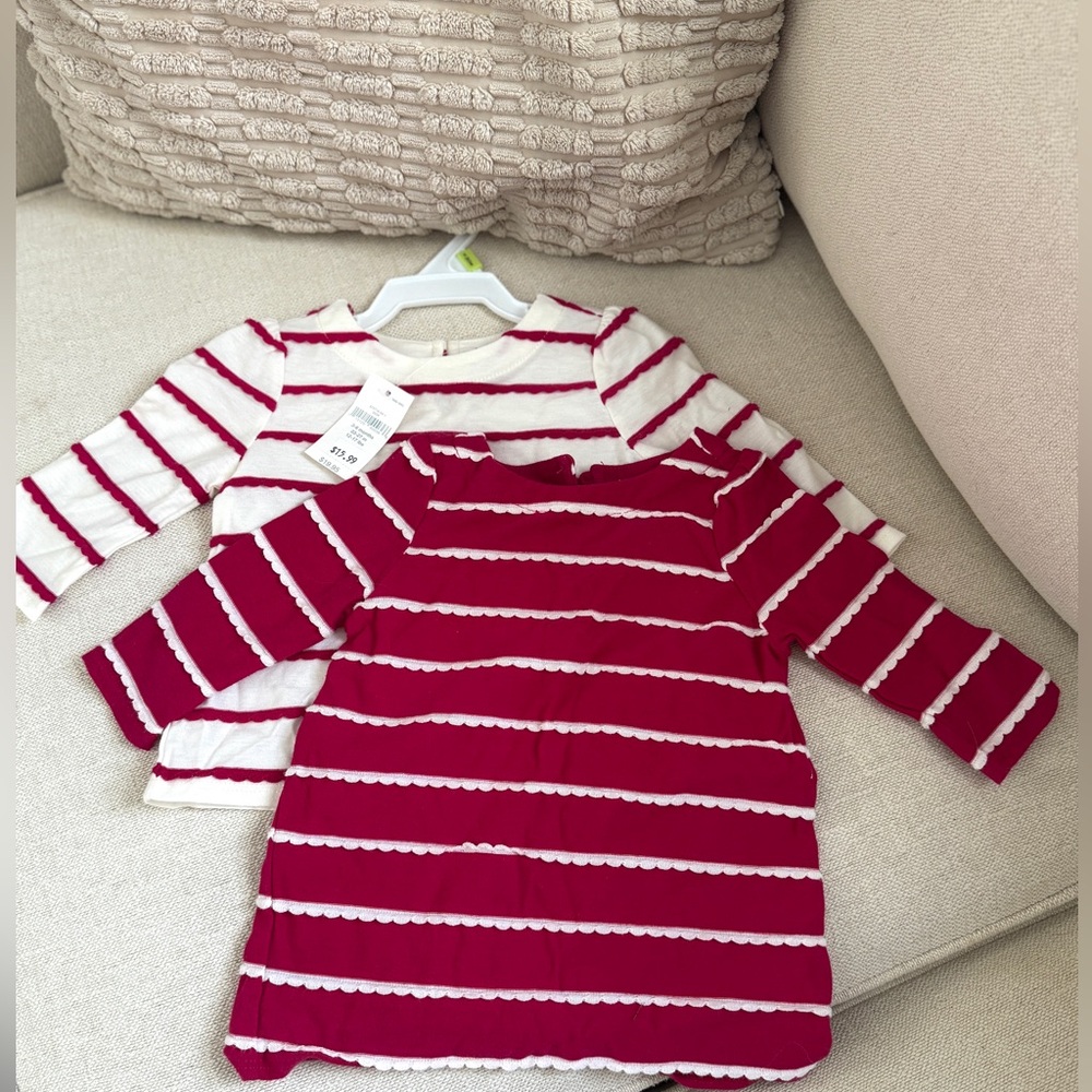 NWT BabyGap infant Red and White/White and Red Striped Tops